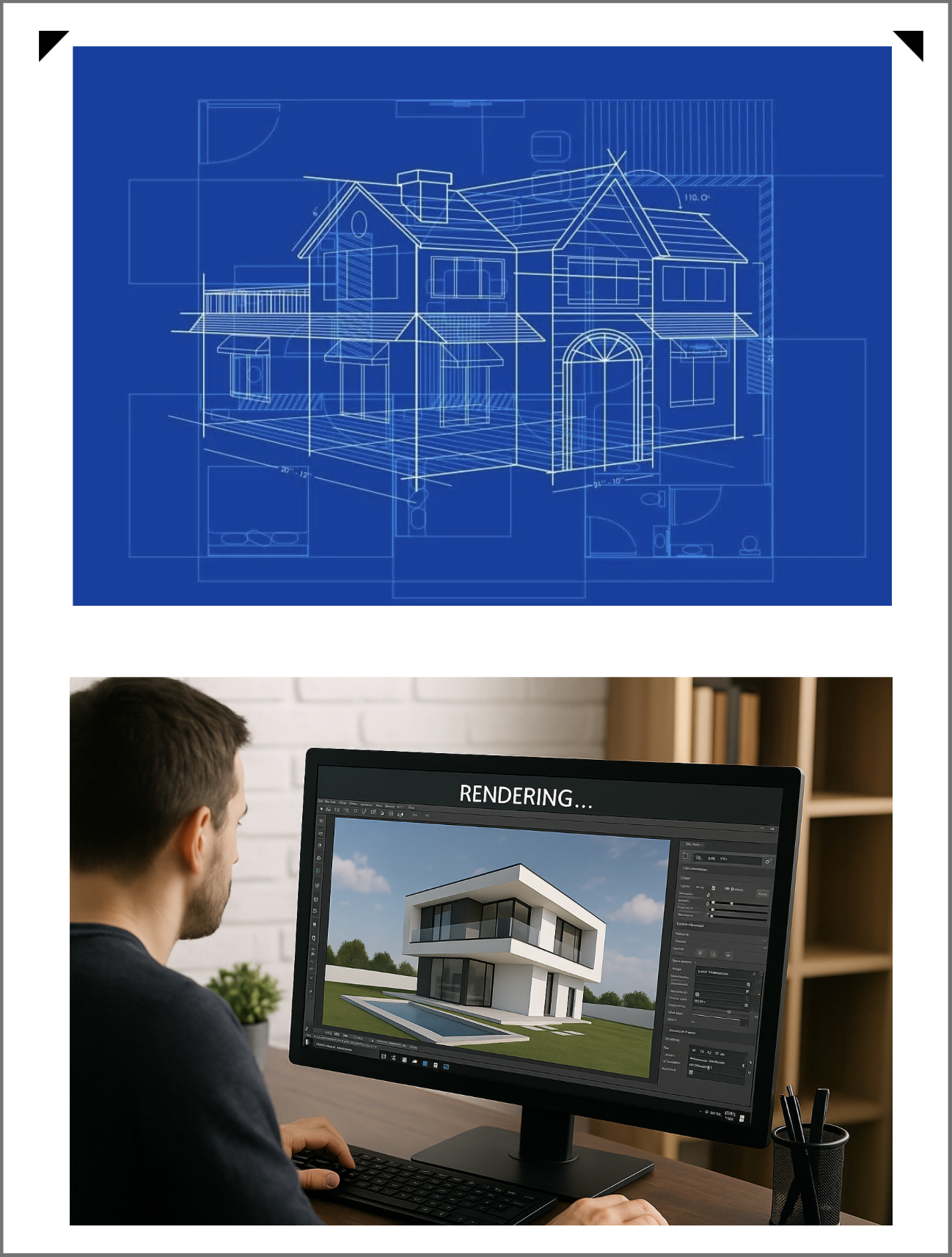 3D Digital Model & blueprint image